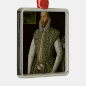 Portret van Sir Walter Raleigh, 1598 Metalen Ornament (Rechts)