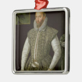 Portret van Sir Walter Raleigh, 1598 Metalen Ornament (Links)
