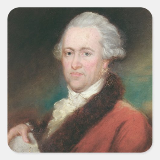 Portret van Sir William Herschel c.1795 Vierkante Sticker (Voorkant)