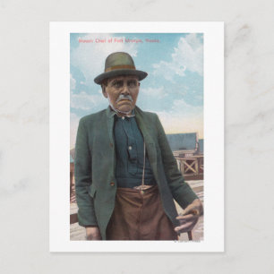 Portret van Siwash Chief of Fort Wrangle Briefkaart