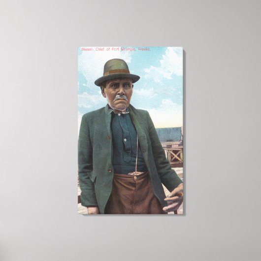 Portret van Siwash Chief of Fort Wrangle Canvas Afdruk (Voorkant)