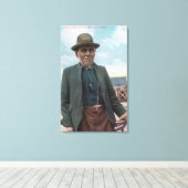 Portret van Siwash Chief of Fort Wrangle Canvas Afdruk (Insitu (Houten vloer))