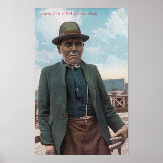 Portret van Siwash Chief of Fort Wrangle Poster (Voorkant)