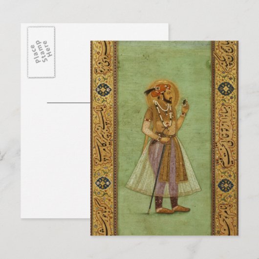 Portret van Sjah Jahan, 1631, Mughal Briefkaart (Voorkant / Achterkant)