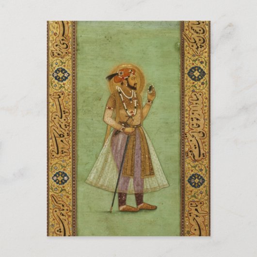 Portret van Sjah Jahan, 1631, Mughal Briefkaart (Voorkant)