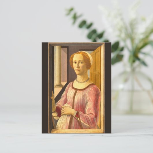 Portret van Smeralda Bandinelli door Botticelli Briefkaart (Staand voorkant)