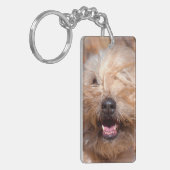 Portret van Soft Coated Wheaten Terrier Sleutelhanger (Voorkant Links)