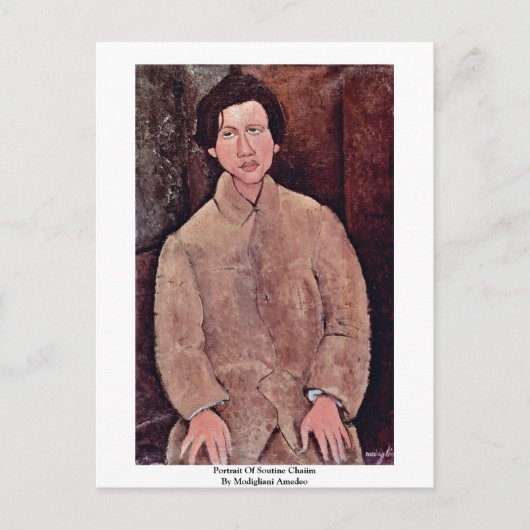 Portret van Soutine Chaiim door Modigliani Amedeo Briefkaart (Voorkant)
