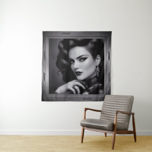 Portret van Spy Kalina Shepard door Xzendor7 Wandkleed