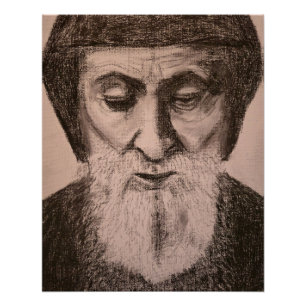Portret van St. Charbel Makhlouf Perfect Poster