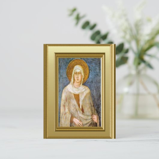 Portret van St. Clare, Assisi Briefkaart (Staand voorkant)