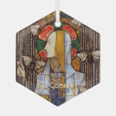 Portret van St. Gobnait, Patrones van Bijen, Glas Ornament (Voorkant)