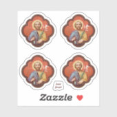 Portret van St Joseph in een Octofoil (TF 02) - 4U Sticker (Vel)