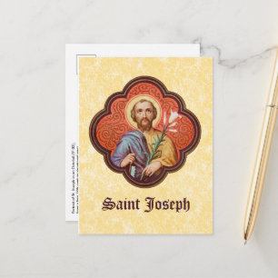Portret van St. Joseph in een Octofoil (TF 02) Briefkaart