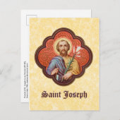 Portret van St. Joseph in een Octofoil (TF 02) Briefkaart (Voorkant / Achterkant)