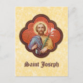Portret van St. Joseph in een Octofoil (TF 02) Briefkaart (Voorkant)