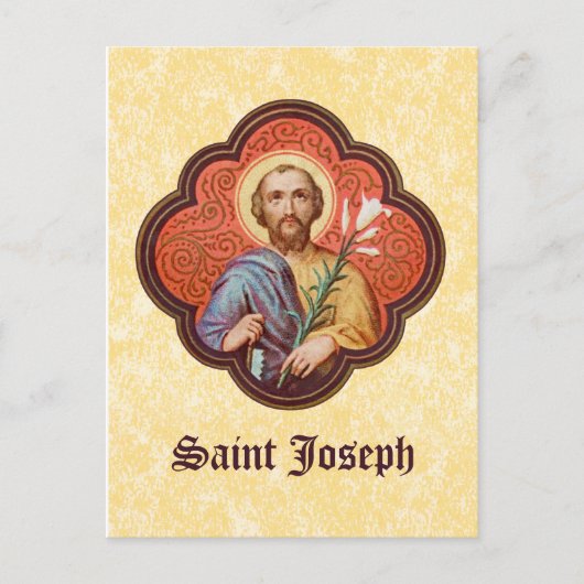 Portret van St. Joseph in een Octofoil (TF 02) Briefkaart (Voorkant)