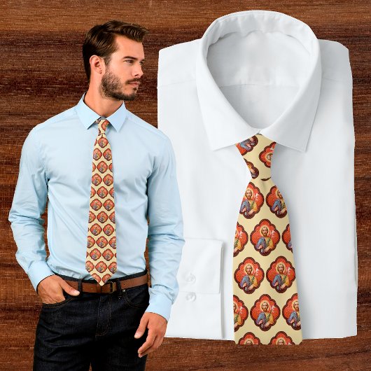 Portret van St. Joseph in een octofoil (TF 02) Nec Stropdas