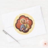 Portret van St. Joseph in een Octofoil (TF 02) Ronde Sticker (Envelop)
