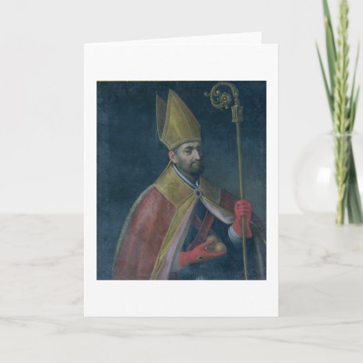 Portret van St. Nicholas, 1700 (olie op doek) Feestdagen Kaart (Voorkant)