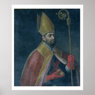 Portret van St. Nicholas, 1700 (olie op doek) Poster
