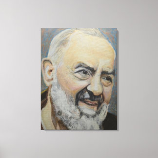 Portret van St. Padre Pio Canvas Afdruk