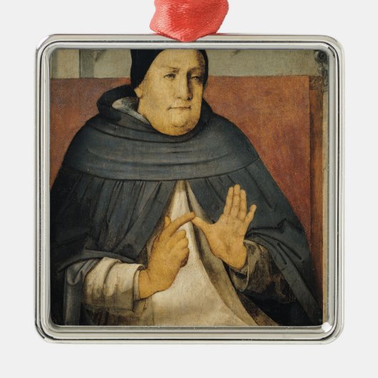 Portret van St. Thomas Aquinas c.1475 Metalen Ornament (Voorkant)