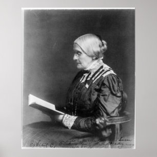 Portret van Susan B. Anthony die een boek leest Poster
