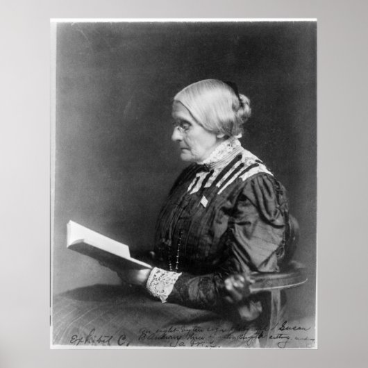 Portret van Susan B. Anthony Een boek lezen Poster (Voorkant)