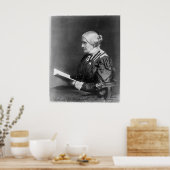 Portret van Susan B. Anthony Een boek lezen Poster (Keuken)