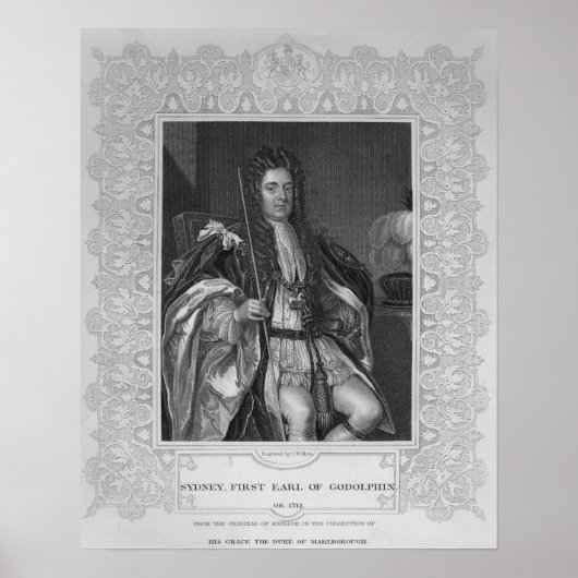 Portret van Sydney, First Earl of Godolphin Poster (Voorkant)
