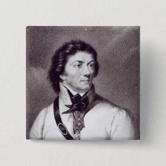 Portret van Tadeusz Kosciuszko Vierkante Button 5,1 Cm (Voorkant)
