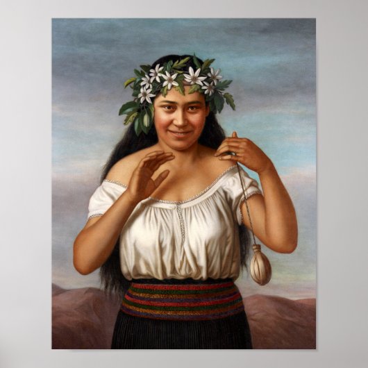 Portret van Terewai Horomona - G. Lindauer Poster (Voorkant)