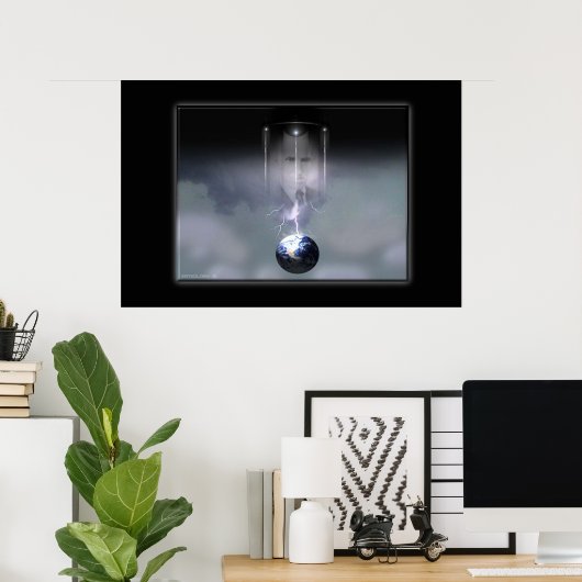 Portret van Tesla door Gregory Gallo Poster (Thuiskantoor)