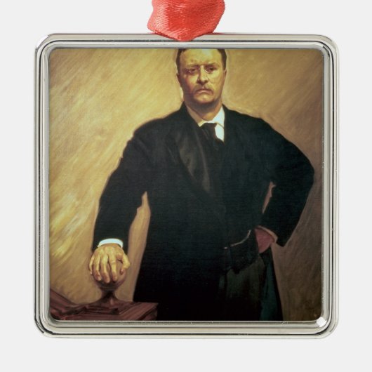 Portret van Theodore Roosevelt Metalen Ornament (Voorkant)