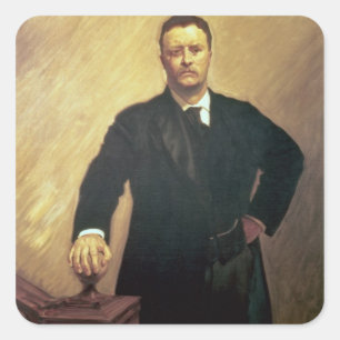 Portret van Theodore Roosevelt Vierkante Sticker