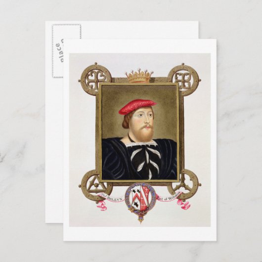 Portret van Thomas Boleyn (1477-1539) Earl of Wilt Briefkaart (Voorkant / Achterkant)