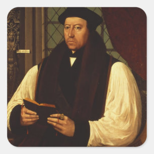 Portret van Thomas Cranmer 1546 Vierkante Sticker