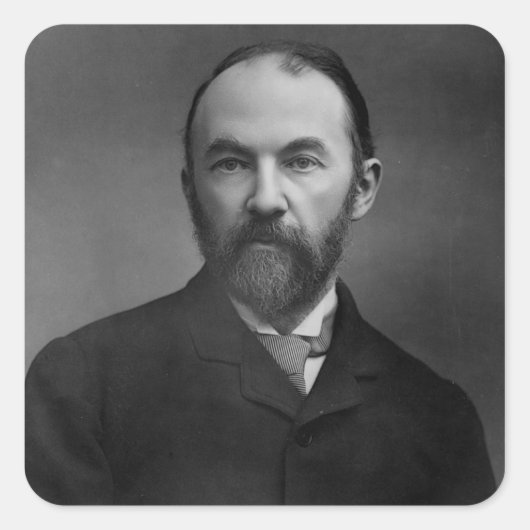 Portret van Thomas Hardy Vierkante Sticker (Voorkant)