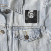 Portret van Thomas Hobbes Vierkante Button 5,1 Cm (In situ)