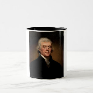 Portret van Thomas Jefferson (door Rembrandt Peale Tweekleurige Koffiemok