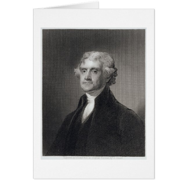 Portret van Thomas Jefferson, gegraveerd door Henr (Voorkant)