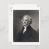 Portret van Thomas Jefferson, gegraveerd door Henr Briefkaart (Voorkant / Achterkant)
