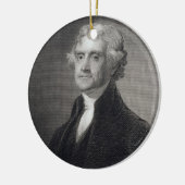 Portret van Thomas Jefferson, gegraveerd door Henr Keramisch Ornament (Links)