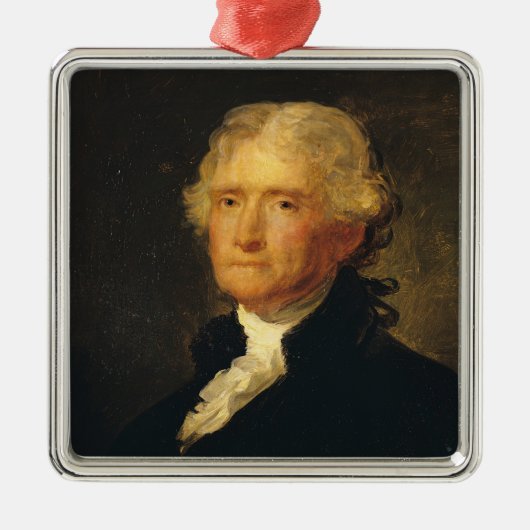 Portret van Thomas Jefferson Metalen Ornament (Voorkant)