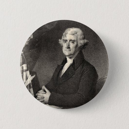 Portret van Thomas Jefferson Ronde Button 5,7 Cm (Voorkant)