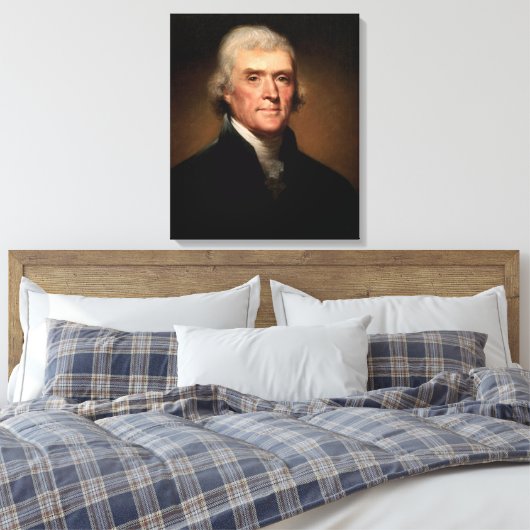 Portret van Thomas Jefferson (van Rembrandt Peale) Canvas Afdruk (Insitu (Slaapkamer))