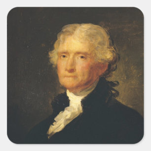Portret van Thomas Jefferson Vierkante Sticker