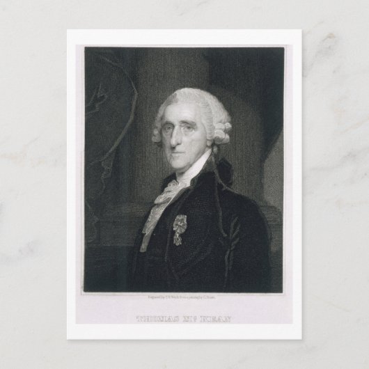 Portret van Thomas McKean, gegraveerd door Thomas Briefkaart (Voorkant)