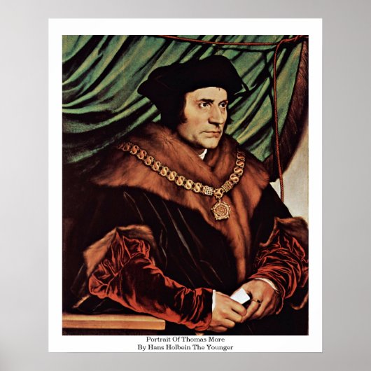 Portret van Thomas Meer door Hans Holbein de jonge Poster (Voorkant)